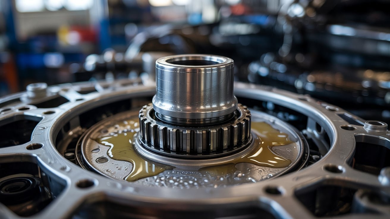 Mercedes automatic transmission being rebuilt in a workshop