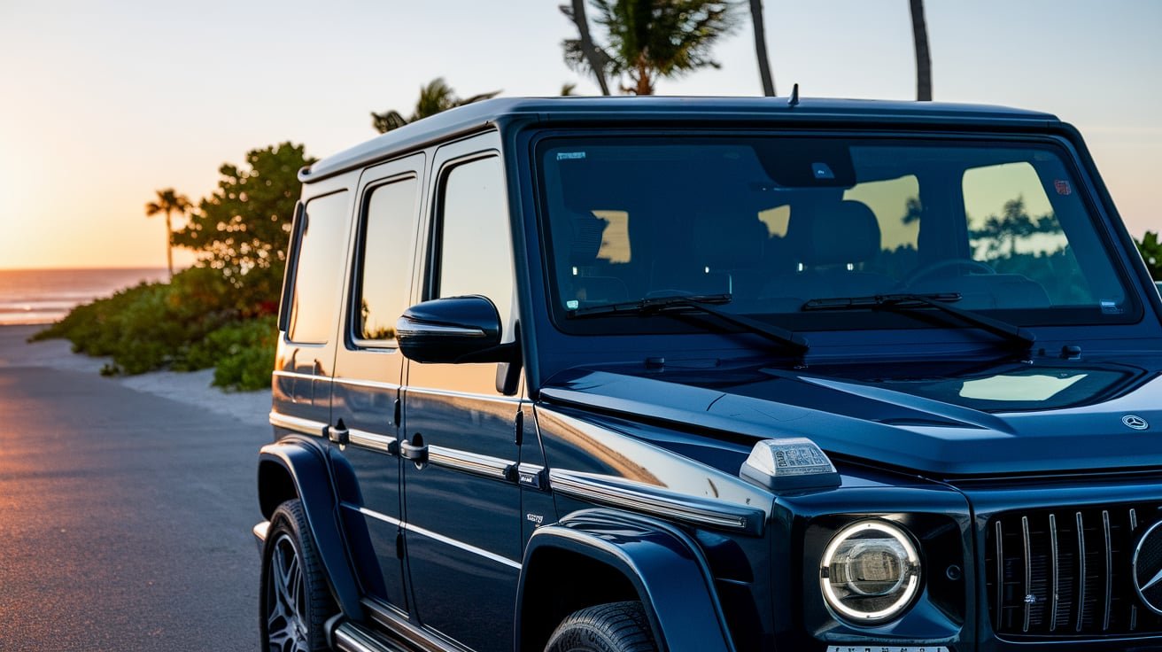 Mercedes G63 with a clear undamaged front windshield