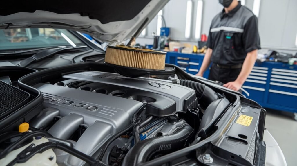 Mercedes R350 air filter installation Dubai