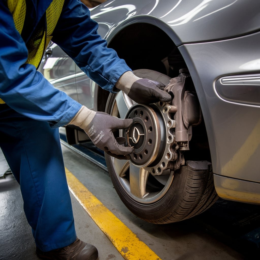 E350 front wheel bearing installation