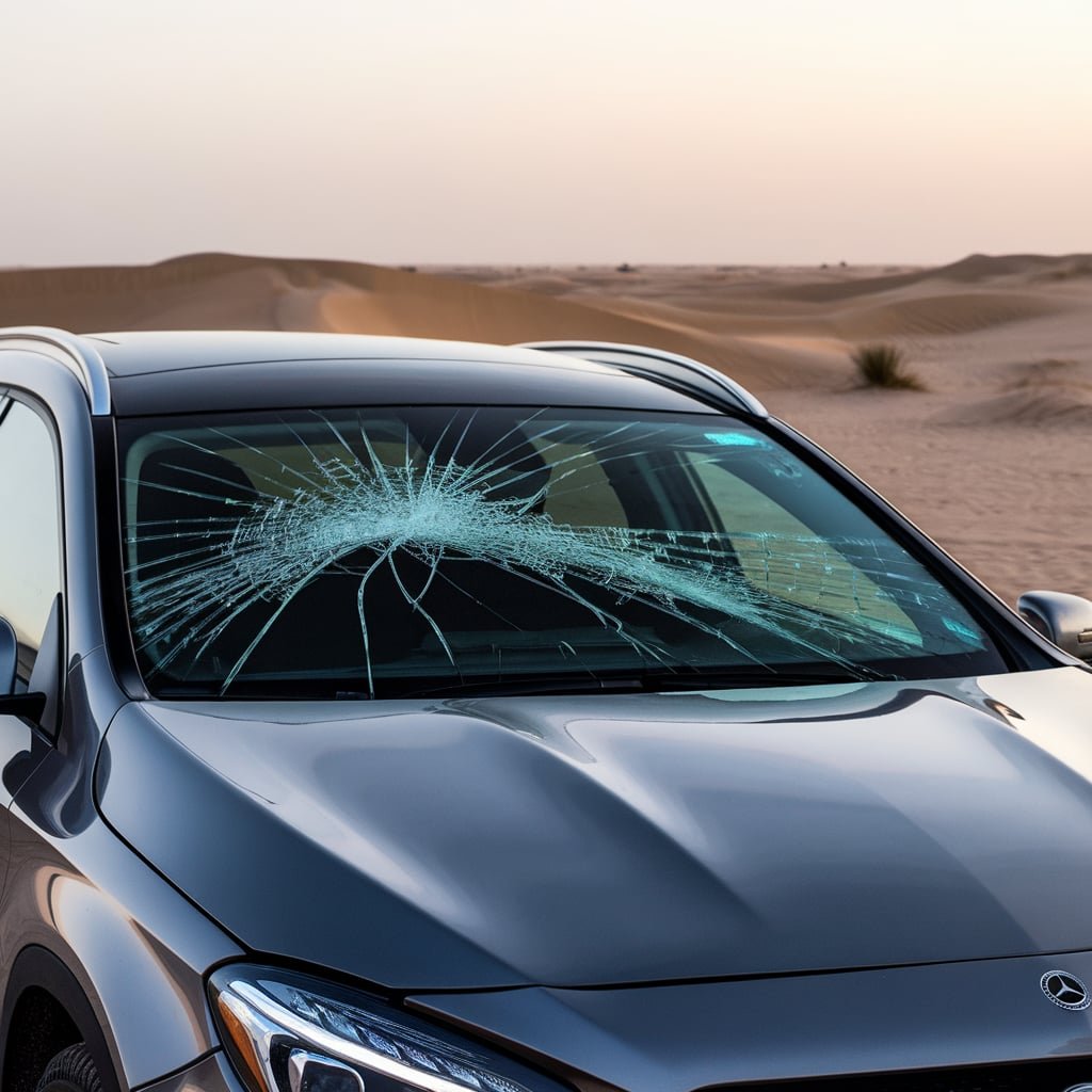 GLA 250 windshield crack repair Dubai