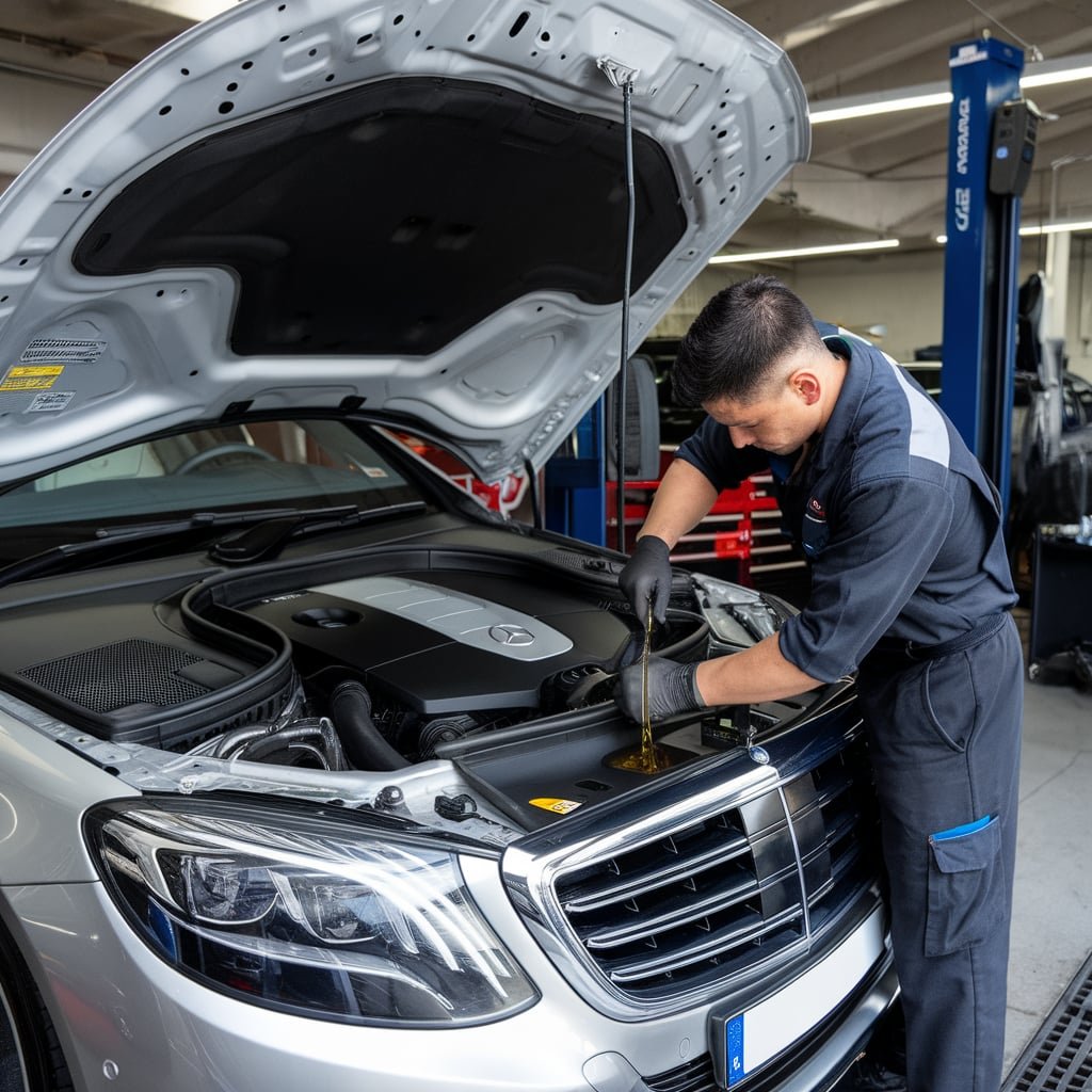 Mercedes S550 oil and filter service