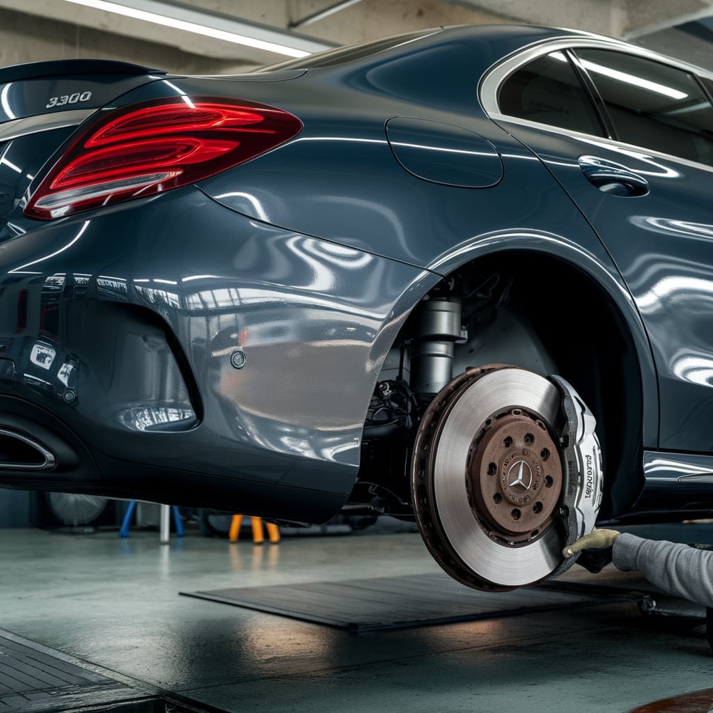 C300 rear brake pads workshop Dubai