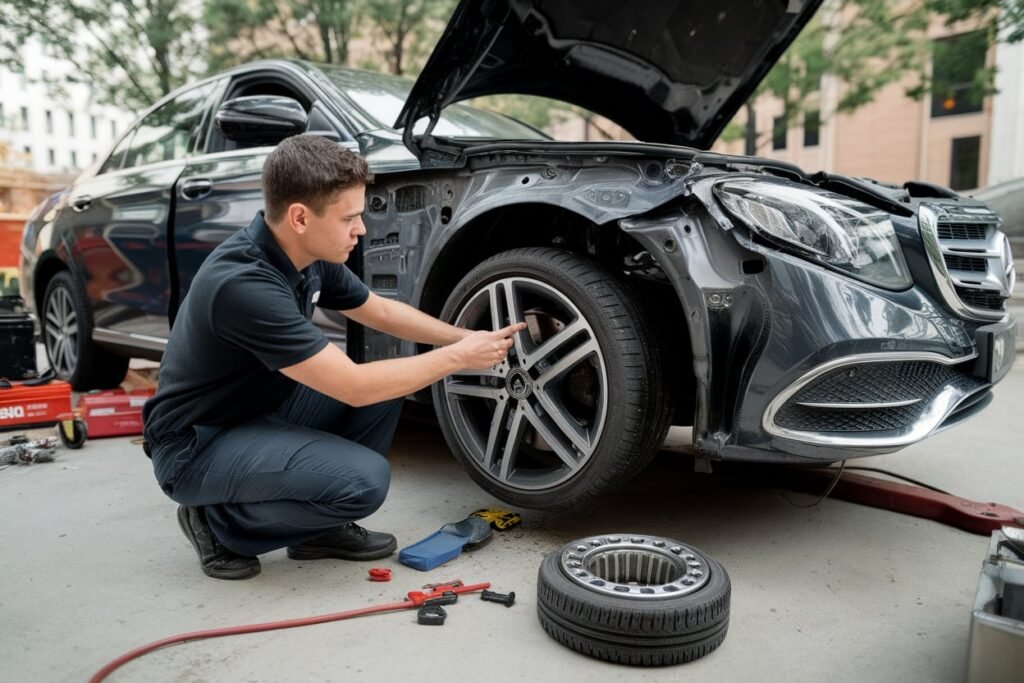 mercedes e350 front wheel bearing replacement