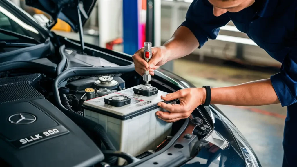 SLK 350 auxiliary battery replacement