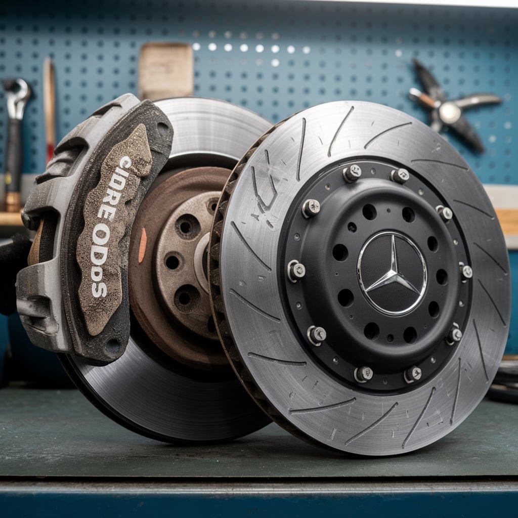 mercedes c300 rear brake pad replacement