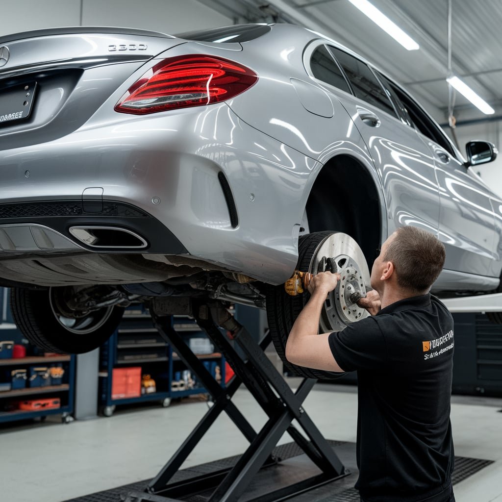 Mercedes C300 rear disc brake replacement Dubai