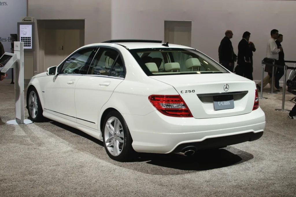 C250 sedan at an auto show