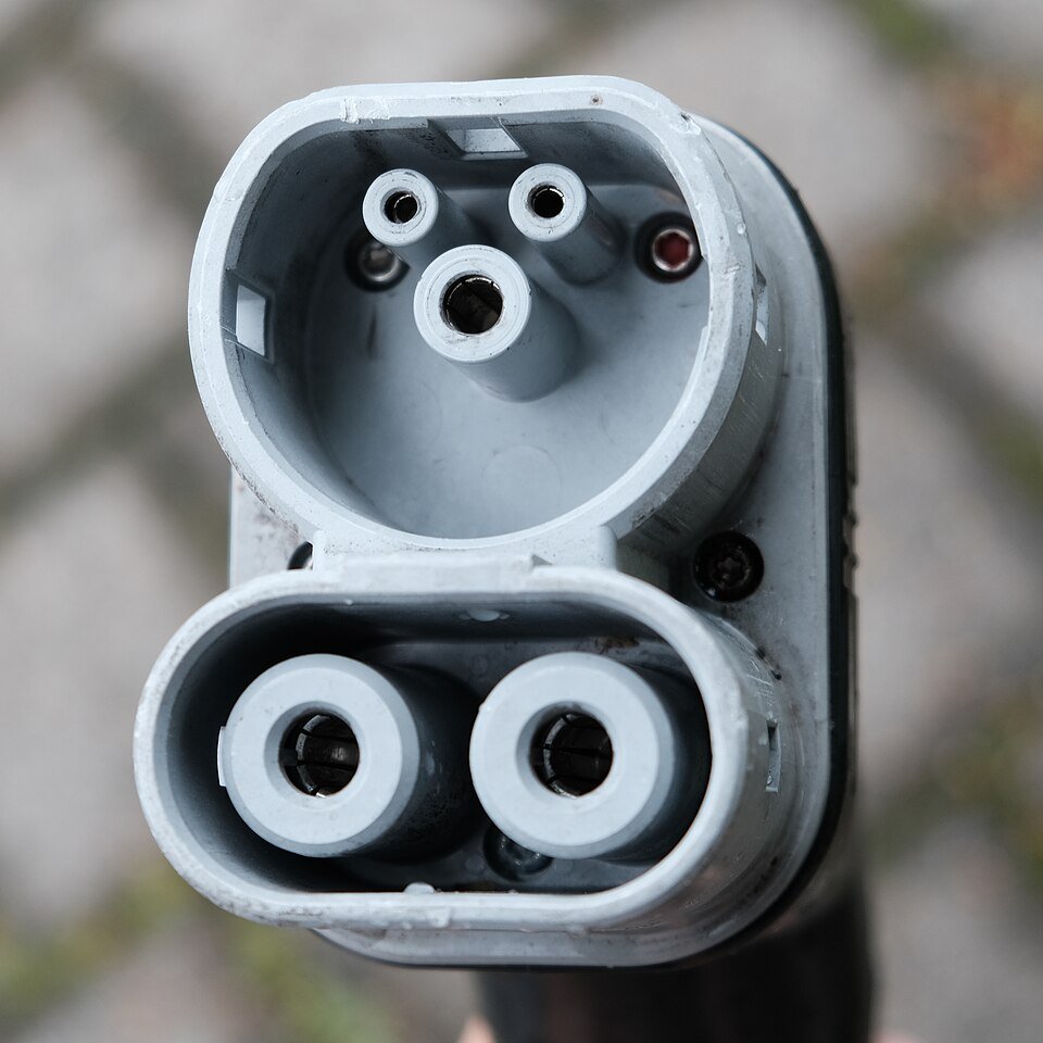 Face of a CCS Combo 2 charging connector
