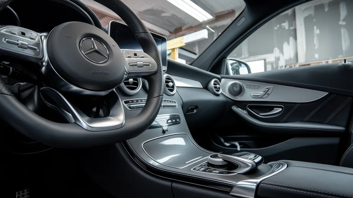 C-Class cabin and dashboard during an interior maintenance check