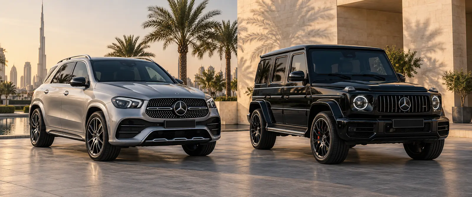 مرسيدس G-Class سوداء وGLE فضية في دبي