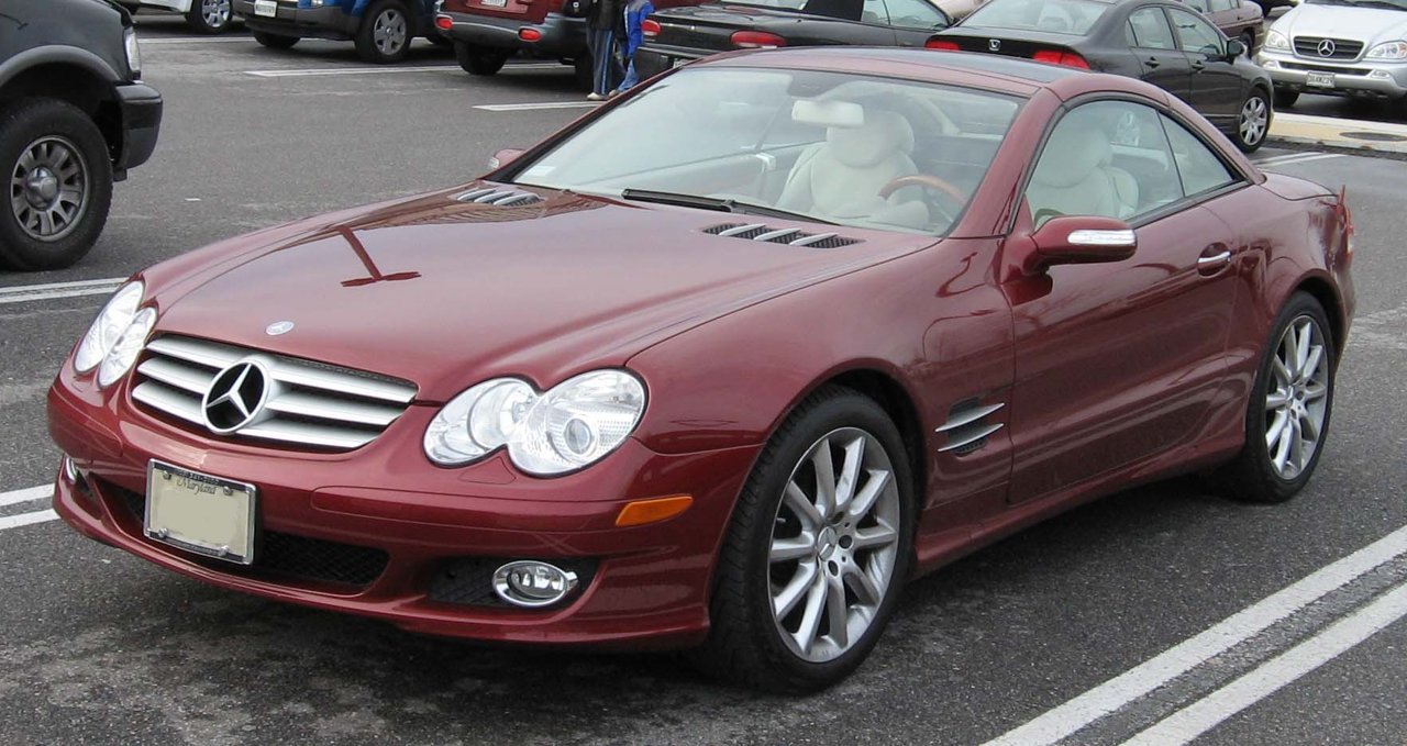 Red 2007 Mercedes SL550 R230