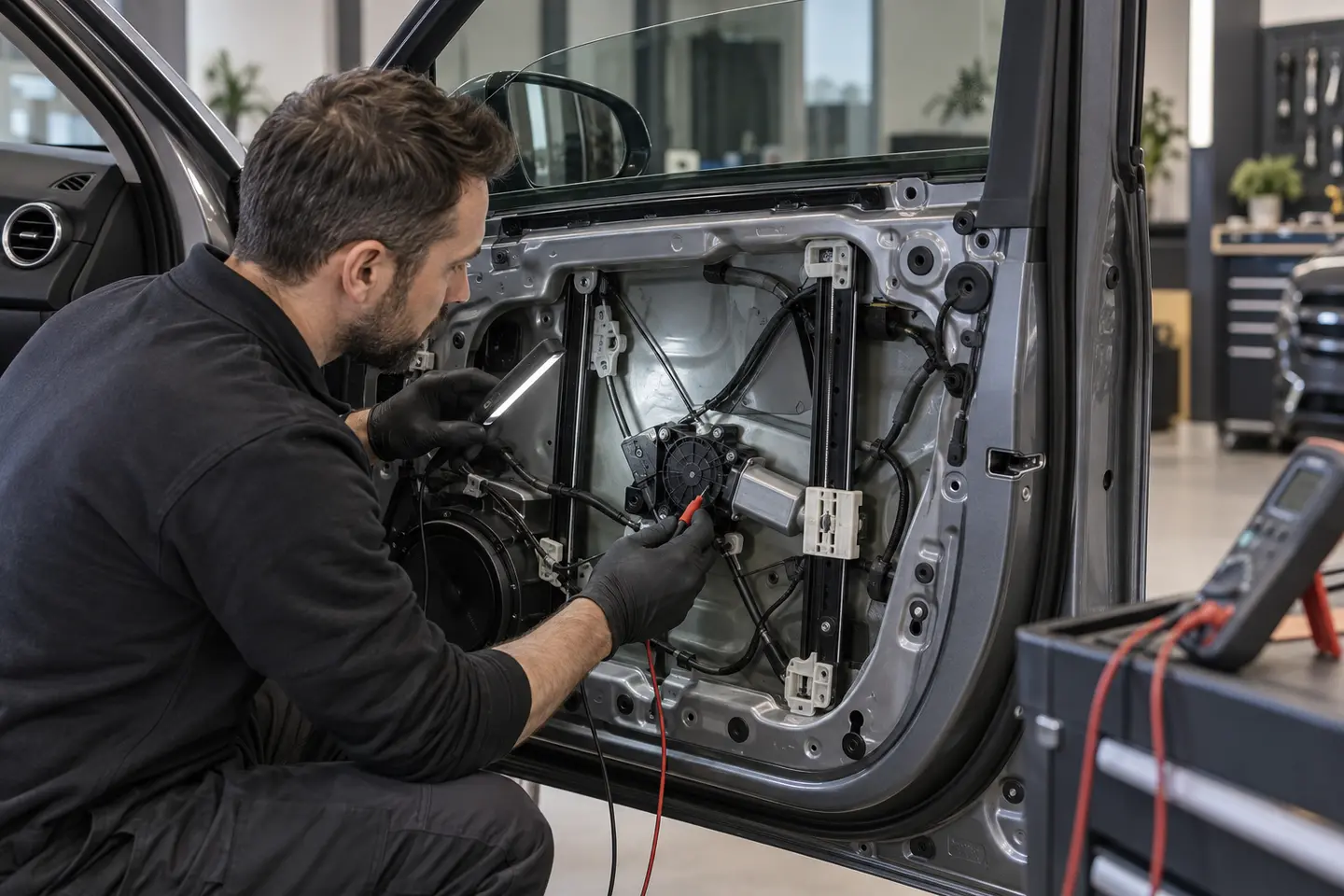 Mercedes window regulator and guide rail diagnosis